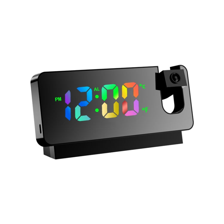 S282 Colorful Font Mute Electronic Digital Clock Mirror Projection Alarm Clock