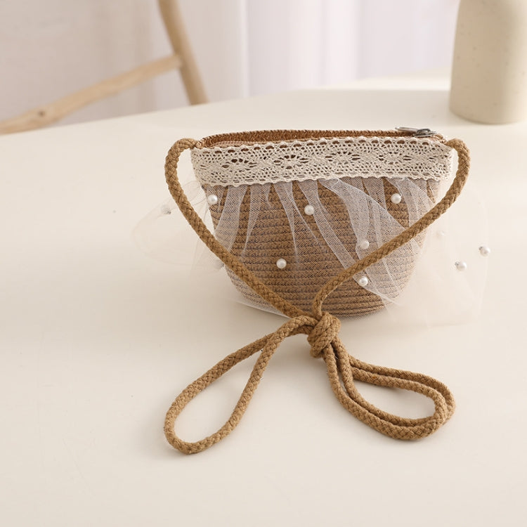 Children Straw Beach Bag Coin Purse Sundries Bag