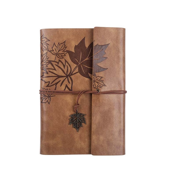 A5 PU Maple Retro Straps Handbook Loose-leaf Notebook