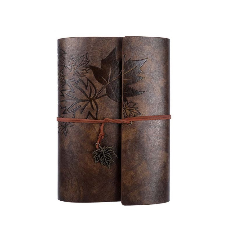 A5 PU Maple Retro Straps Handbook Loose-leaf Notebook