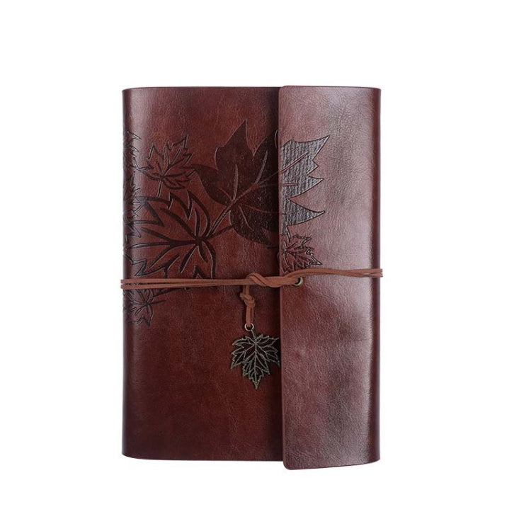 A5 PU Maple Retro Straps Handbook Loose-leaf Notebook