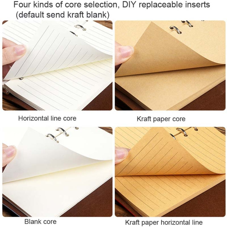 A5 PU Maple Retro Straps Handbook Loose-leaf Notebook