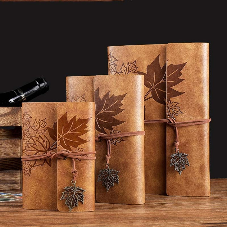 A5 PU Maple Retro Straps Handbook Loose-leaf Notebook