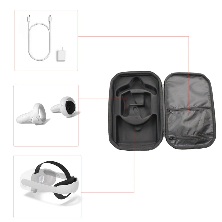 For Oculus Quest 2 VR Headset Travel Carrying Case EVA Storage Bag