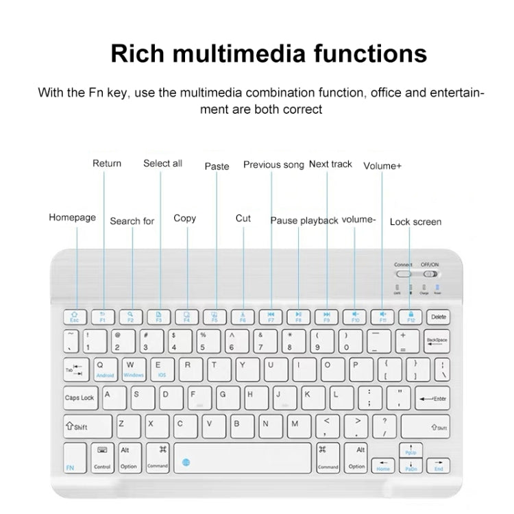 YS-001 9.7-10.1 Inch Tablets Phones Universal Mini Wireless Bluetooth Keyboard, Style:Only Keypad