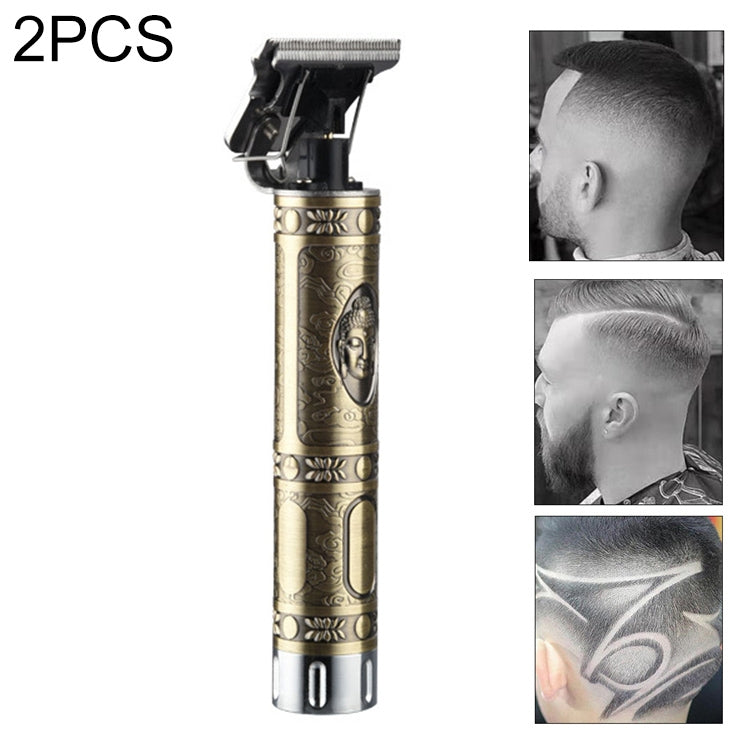 2 PCS T9 Clipper Electric Clipper Full Metal Copper Tube Oil Head Scissors
