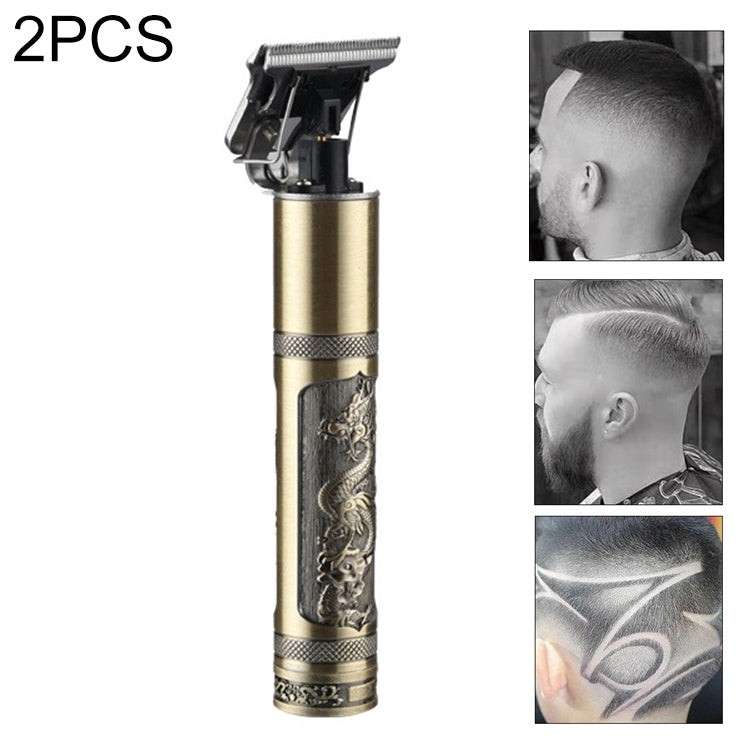 2 PCS T9 Clipper Electric Clipper Full Metal Copper Tube Oil Head Scissors