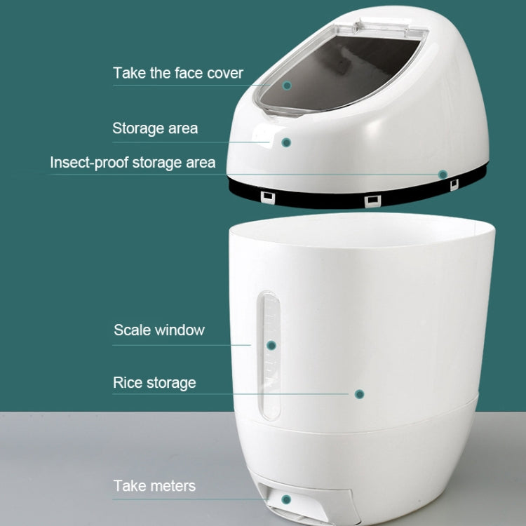 Household 10L Metering Rice Barrels Insect-proof Moisture-proof Seal Thickening Automatic Rice Grain Multi-grain Storage Box
