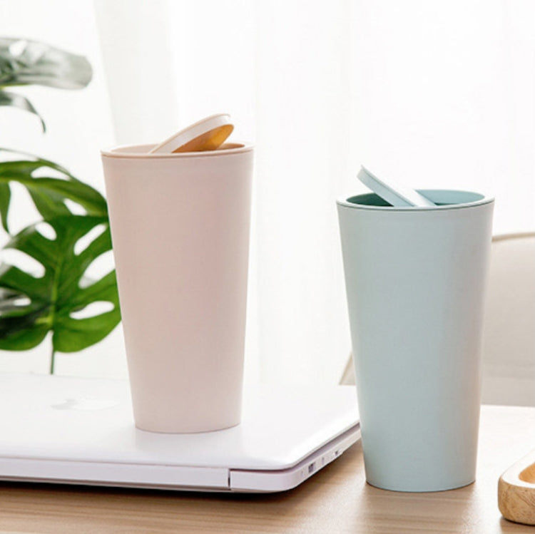 6 PCS Desktop Plastic Rocker Cover Car Storage Round Barrel Car Tissue Trash Can