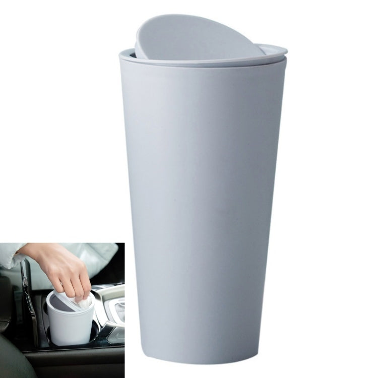 6 PCS Desktop Plastic Rocker Cover Car Storage Round Barrel Car Tissue Trash Can