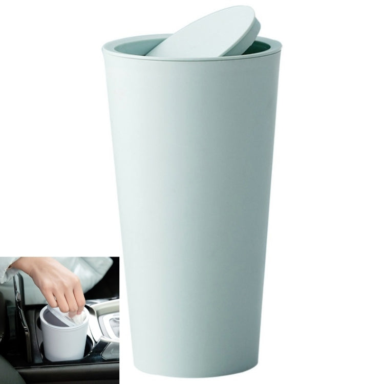 6 PCS Desktop Plastic Rocker Cover Car Storage Round Barrel Car Tissue Trash Can