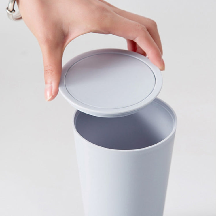 6 PCS Desktop Plastic Rocker Cover Car Storage Round Barrel Car Tissue Trash Can