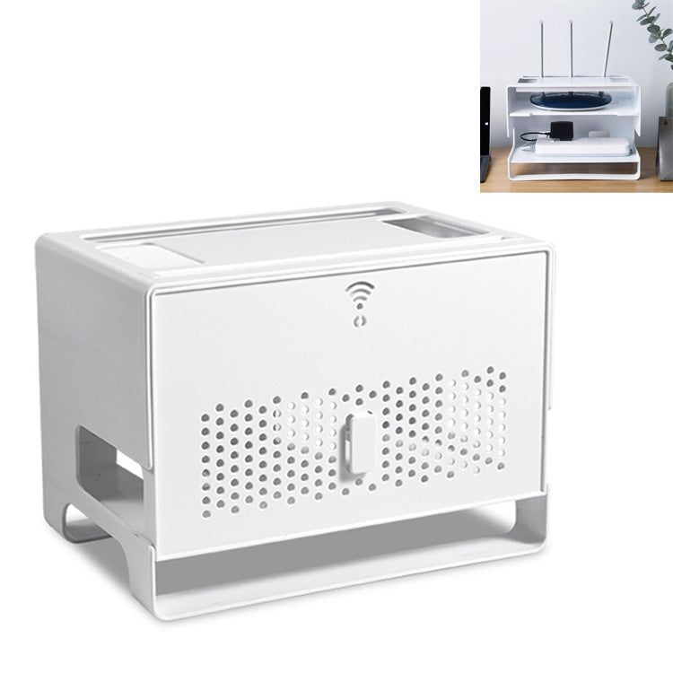 Desktop Double-layer Hollow Heat Dissipation Dust-proof Set-top Box Cable Management Storage Box