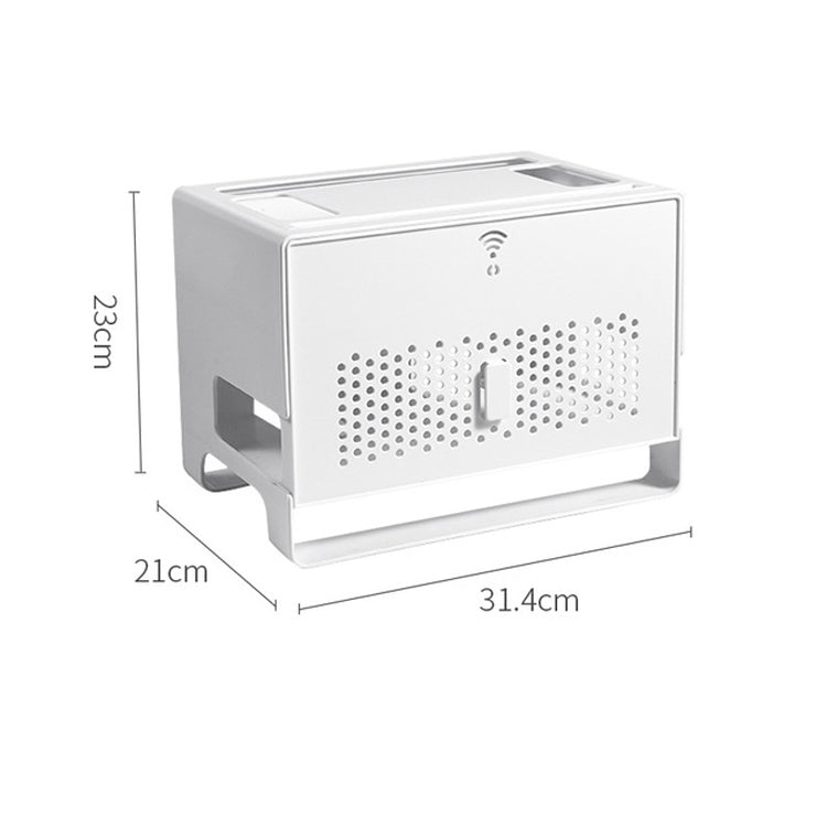 Desktop Double-layer Hollow Heat Dissipation Dust-proof Set-top Box Cable Management Storage Box