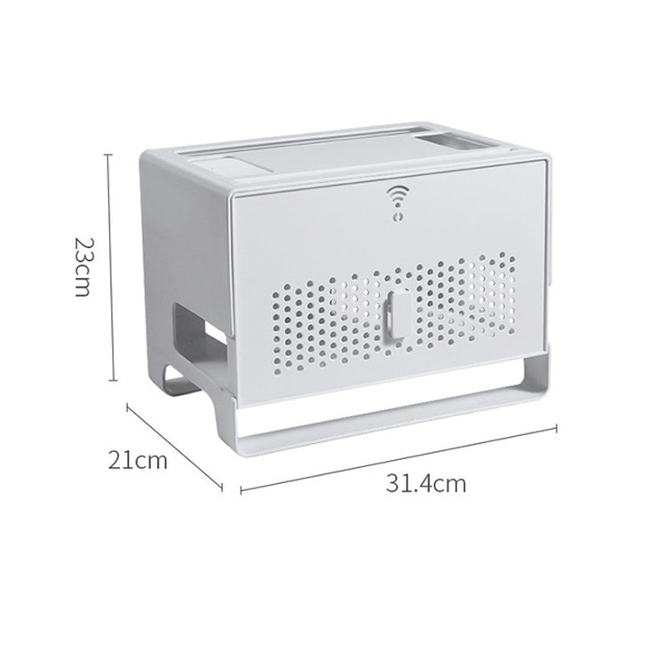 Desktop Double-layer Hollow Heat Dissipation Dust-proof Set-top Box Cable Management Storage Box