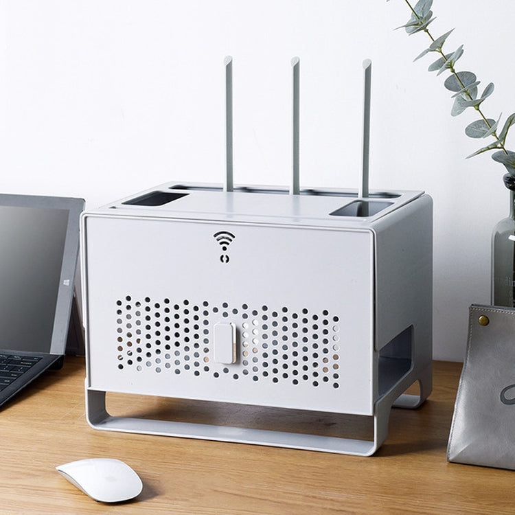 Desktop Double-layer Hollow Heat Dissipation Dust-proof Set-top Box Cable Management Storage Box
