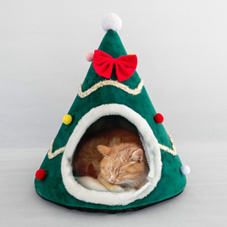 Three-dimensional Sponge Christmas Hat Shaped Pet Bed Nest Warmth Supplies, Size:Medium 45x55cm