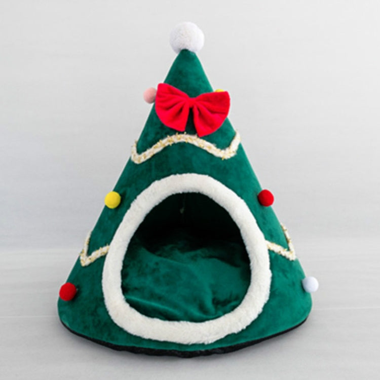 Three-dimensional Sponge Christmas Hat Shaped Pet Bed Nest Warmth Supplies, Size:Medium 45x55cm