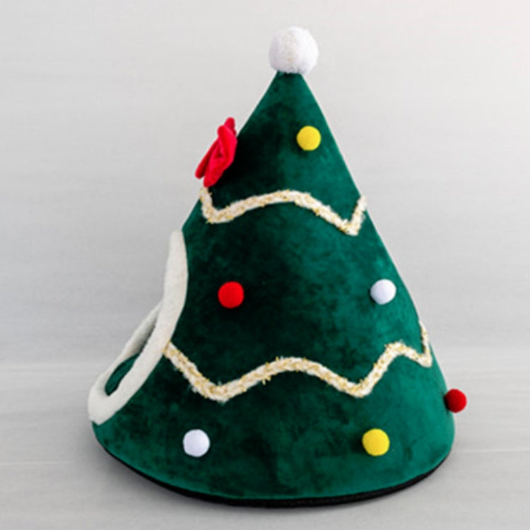 Three-dimensional Sponge Christmas Hat Shaped Pet Bed Nest Warmth Supplies, Size:Medium 45x55cm