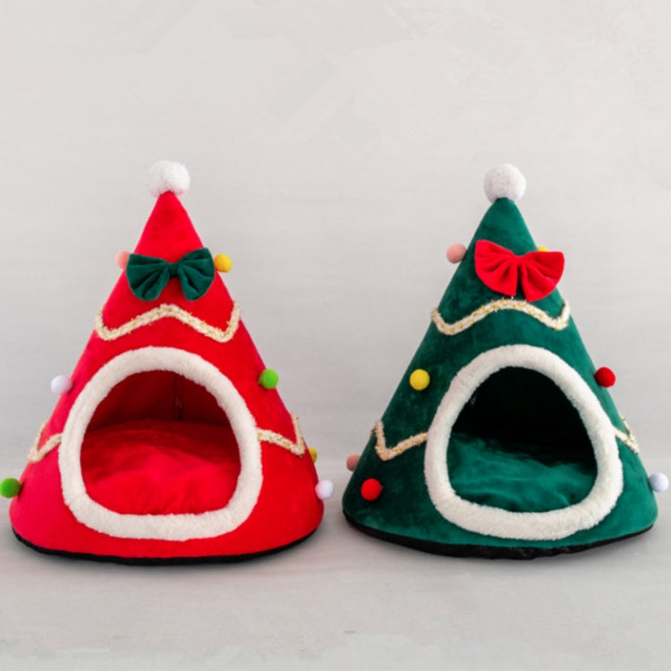 Three-dimensional Sponge Christmas Hat Shaped Pet Bed Nest Warmth Supplies, Size:Medium 45x55cm