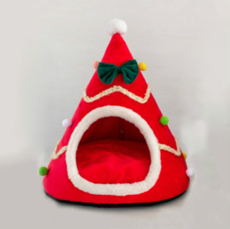 Three-dimensional Sponge Christmas Hat Shaped Pet Bed Nest Warmth Supplies, Size:Medium 45x55cm