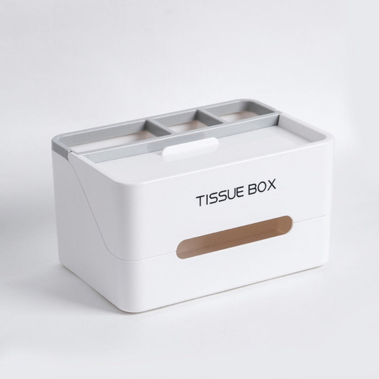 Household Living Room Coffee Table Multi-function Drawer Box Simple Remote Control Storage Box(White)