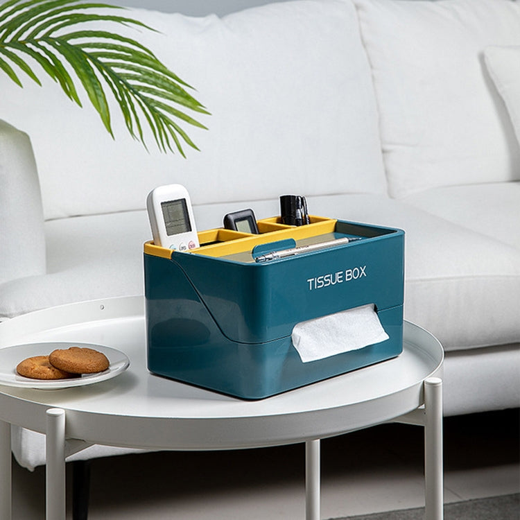 Household Living Room Coffee Table Multi-function Drawer Box Simple Remote Control Storage Box(White)