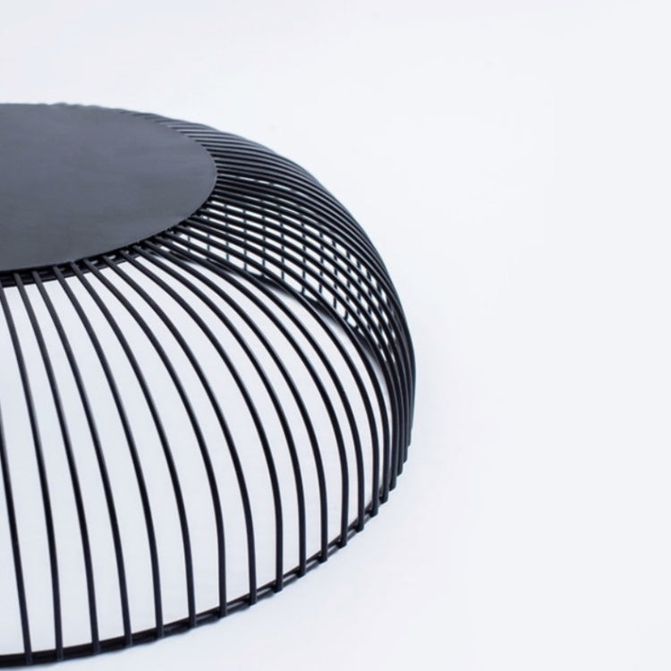 Household Living Room Fruit Basket Wrought Iron Desktop Snack Storage Basket(Black)