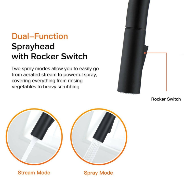Pull Type Sprinkler Stainless Steel Touch Smart Kitchen Sink Faucet, Colour:Black