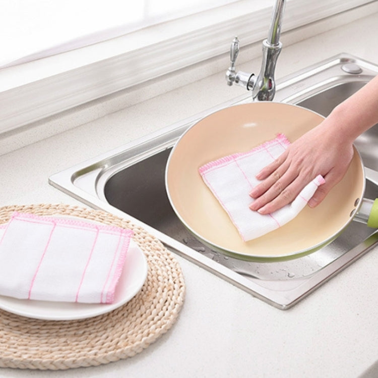 20 PCS Bamboo Fiber Dish Cloth Household Rag Eight-layer Thickened Non-stick Oil Cleaning Rag Random Color(30x30)