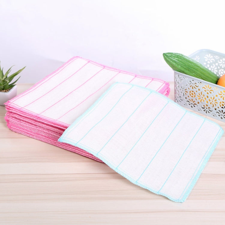 20 PCS Bamboo Fiber Dish Cloth Household Rag Eight-layer Thickened Non-stick Oil Cleaning Rag Random Color(30x30)