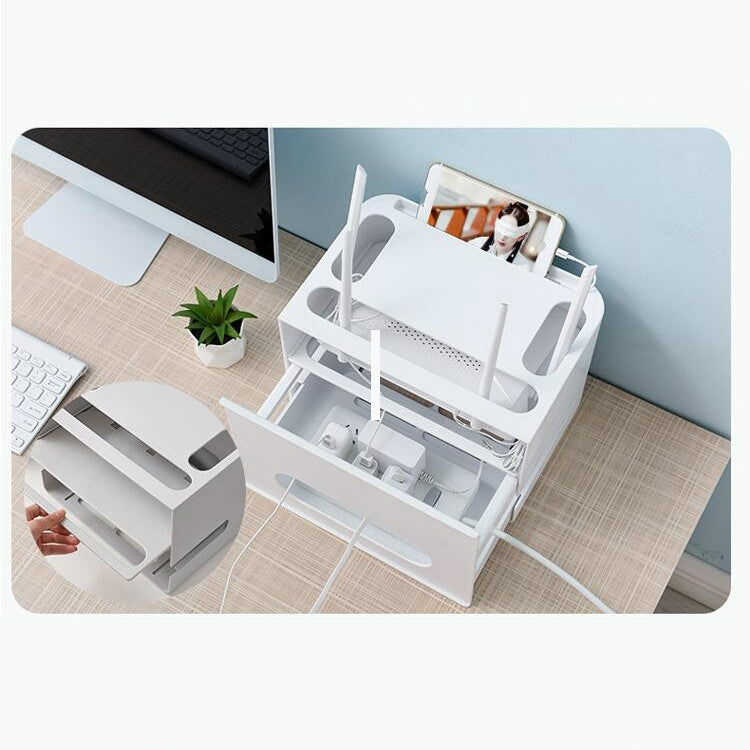 Wireless Router Desktop Set-top Box Power Cord Socket Storage Finishing Box