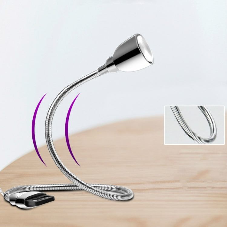 Flexible Hose USB Ultraviolet LED Sterilization Disinfection Lamp(Silver)
