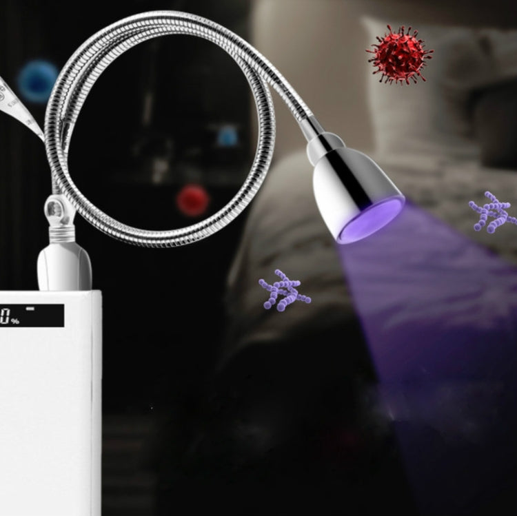 Flexible Hose USB Ultraviolet LED Sterilization Disinfection Lamp(Silver)