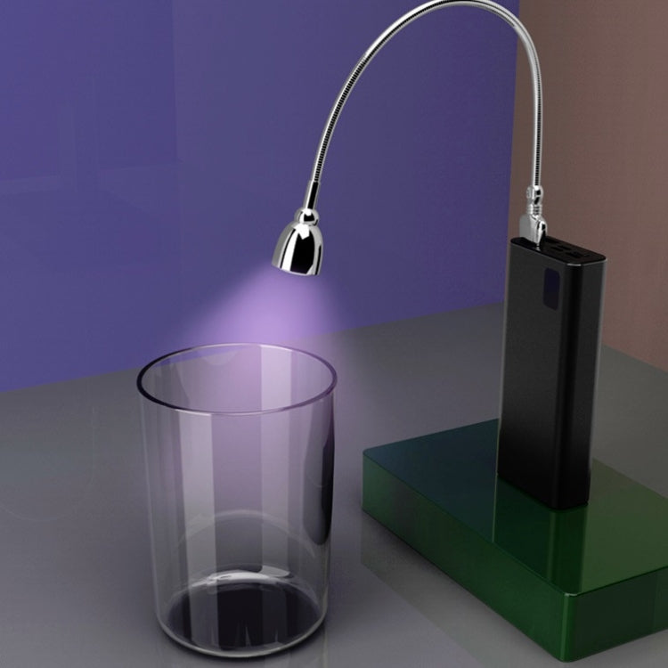 Flexible Hose USB Ultraviolet LED Sterilization Disinfection Lamp(Silver)