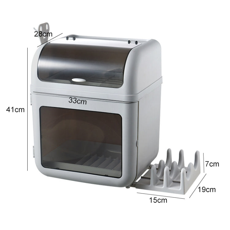 Kitchen Household Insect-proof Dustproof Double-layer Partition Large-capacity Tableware Storage Box Drain Cupboard With Lid