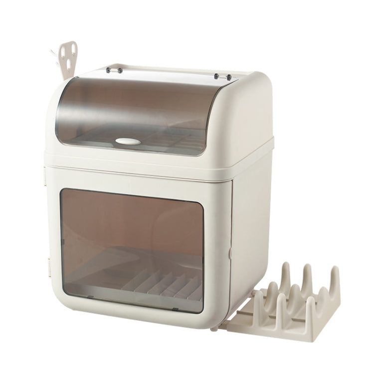 Kitchen Household Insect-proof Dustproof Double-layer Partition Large-capacity Tableware Storage Box Drain Cupboard With Lid