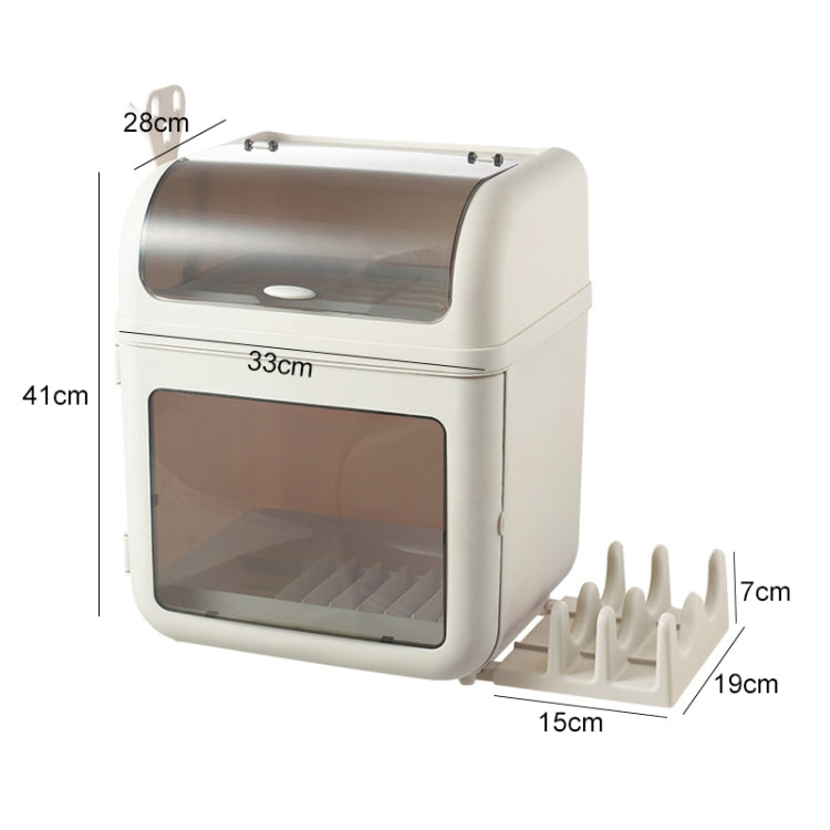 Kitchen Household Insect-proof Dustproof Double-layer Partition Large-capacity Tableware Storage Box Drain Cupboard With Lid