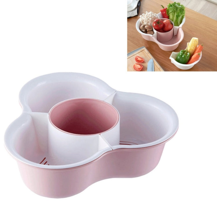 Triangle Hot Pot Platter Drain Basket Double Plastic Fruit Plate Fruit Basket Household Storage Basket
