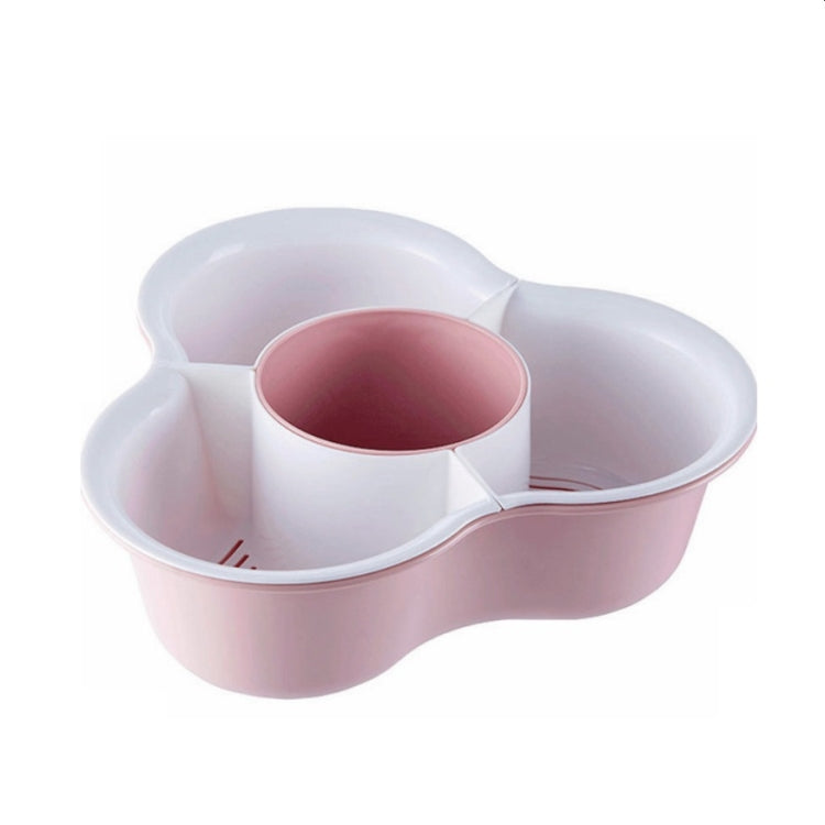 Triangle Hot Pot Platter Drain Basket Double Plastic Fruit Plate Fruit Basket Household Storage Basket