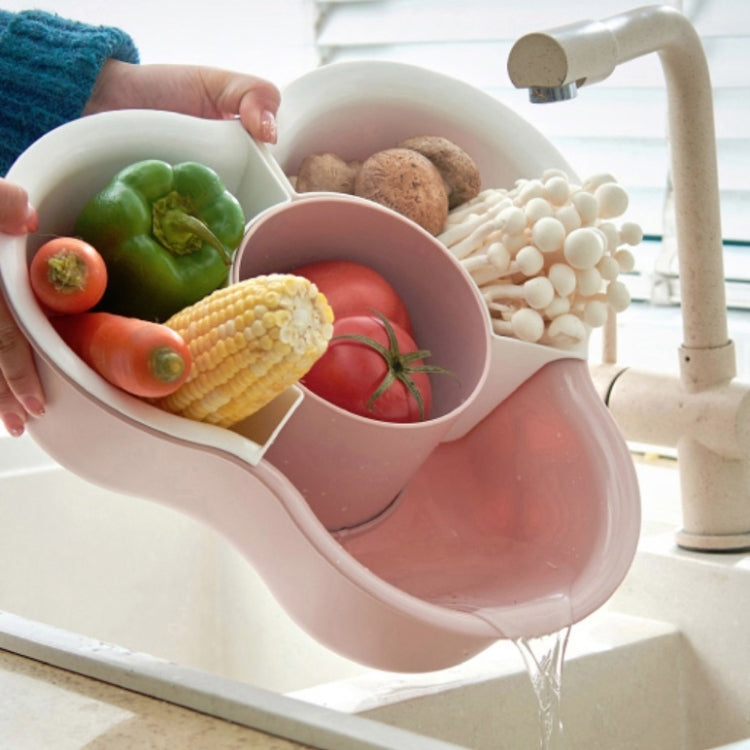 Triangle Hot Pot Platter Drain Basket Double Plastic Fruit Plate Fruit Basket Household Storage Basket