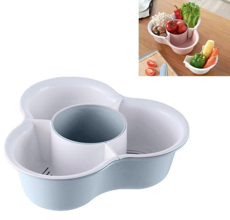 Triangle Hot Pot Platter Drain Basket Double Plastic Fruit Plate Fruit Basket Household Storage Basket