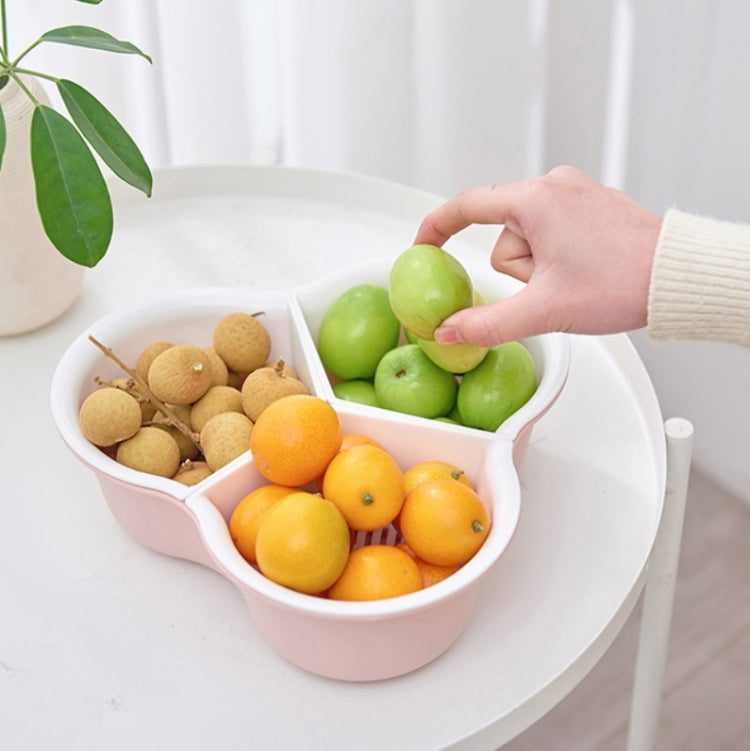 Triangle Hot Pot Platter Drain Basket Double Plastic Fruit Plate Fruit Basket Household Storage Basket