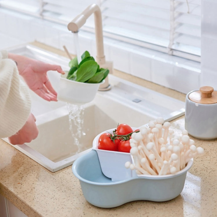 Triangle Hot Pot Platter Drain Basket Double Plastic Fruit Plate Fruit Basket Household Storage Basket