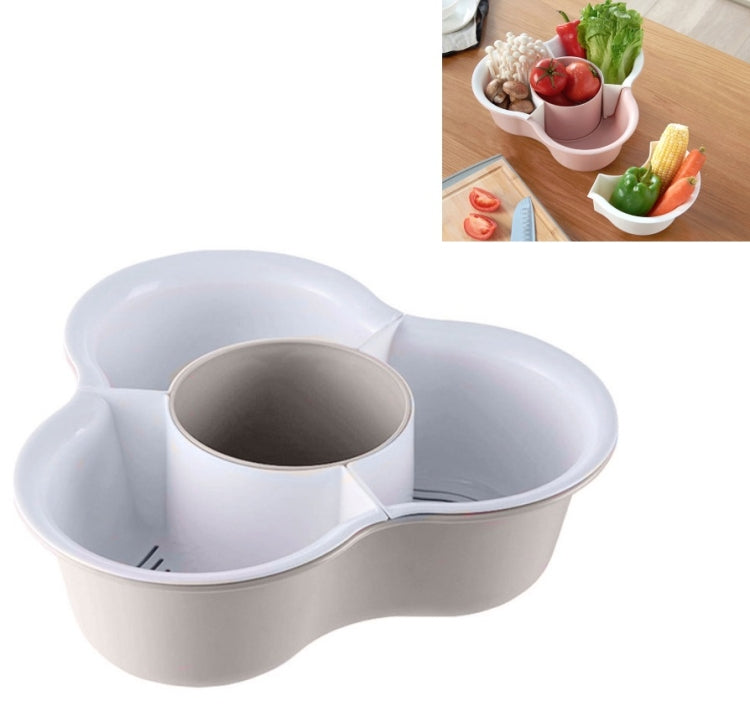 Triangle Hot Pot Platter Drain Basket Double Plastic Fruit Plate Fruit Basket Household Storage Basket