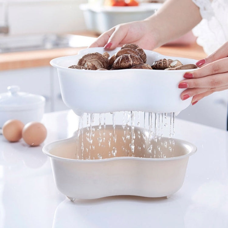 Triangle Hot Pot Platter Drain Basket Double Plastic Fruit Plate Fruit Basket Household Storage Basket