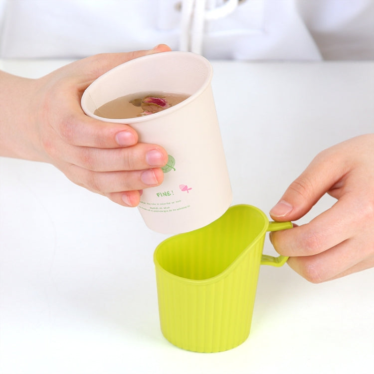 10 PCS Disposable Paper Cup Holder Plastic Anti-scald Heat Insulation Cup Holder Random Color Delivery