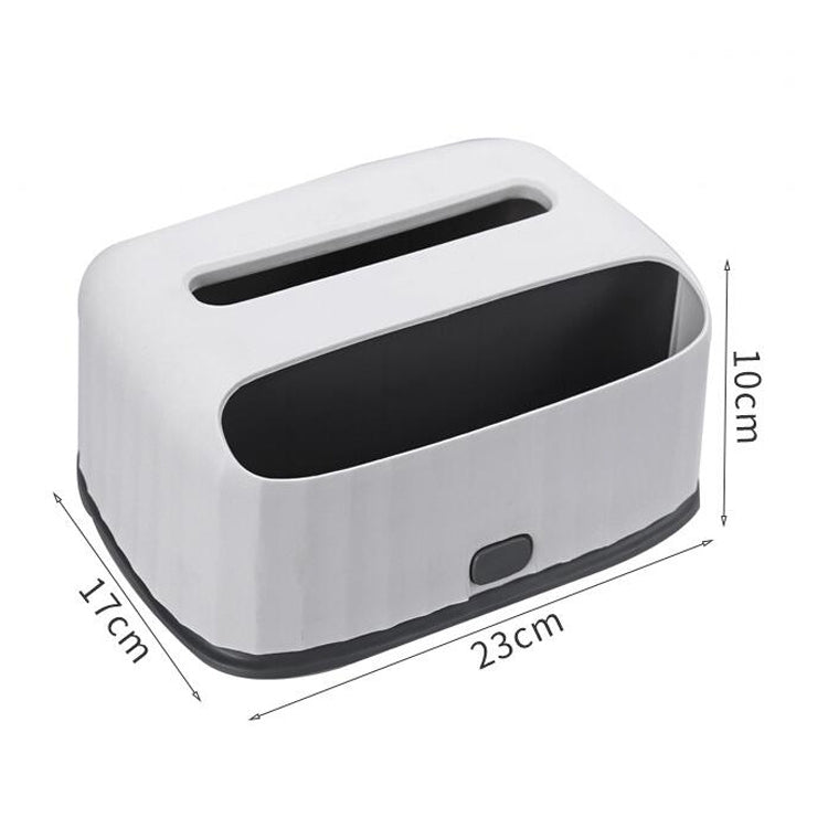 2 PCS Household Desktop Multifunctional Tissue Box Simple Living Room Coffee Table Remote Control Debris Storage Drawer Tray(Gray)