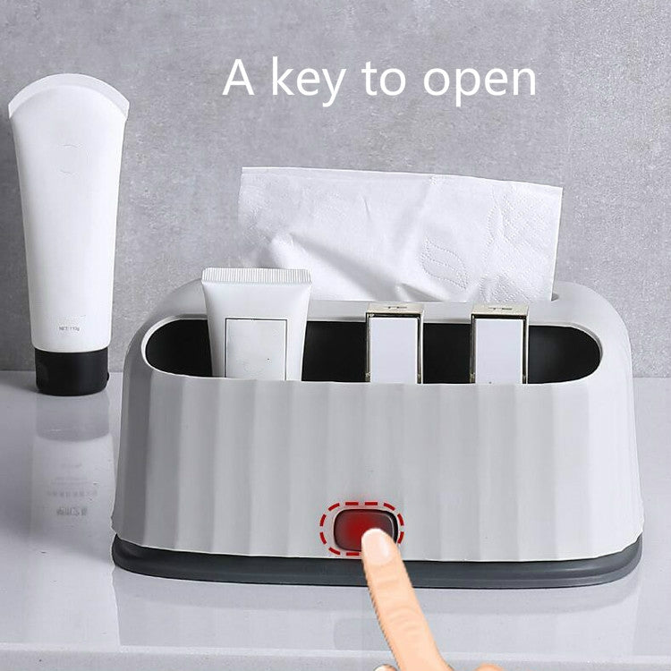 2 PCS Household Desktop Multifunctional Tissue Box Simple Living Room Coffee Table Remote Control Debris Storage Drawer Tray(Gray)