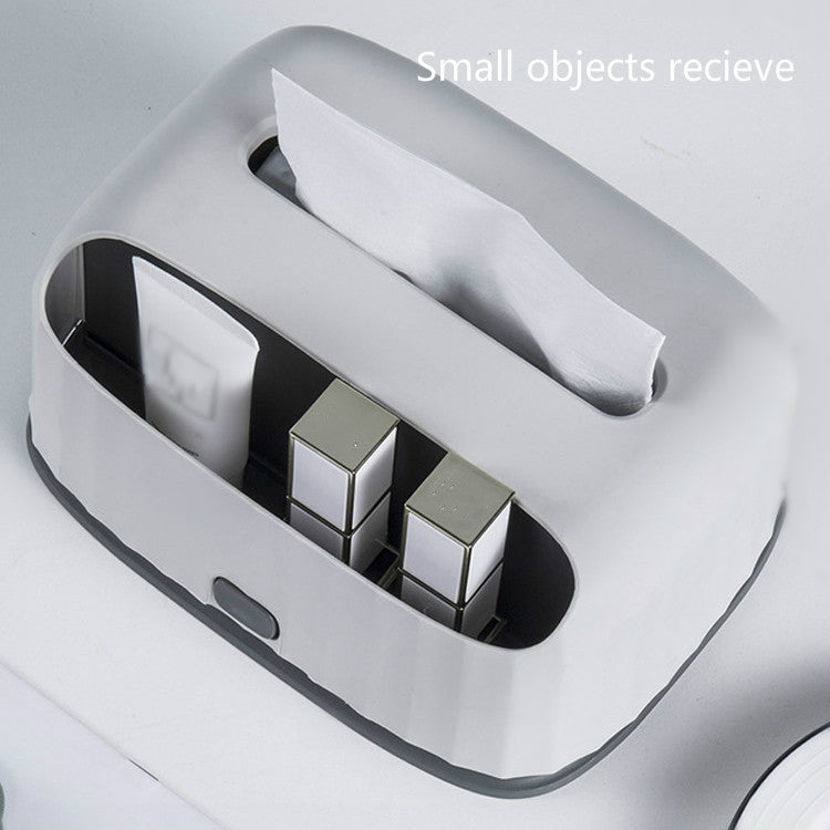 2 PCS Household Desktop Multifunctional Tissue Box Simple Living Room Coffee Table Remote Control Debris Storage Drawer Tray(Gray)